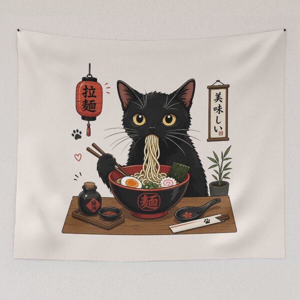 Item preview, Ramen Cat, Cute Kawaii Anime, Japanese Noodle Cat designed and sold by Quiajia.