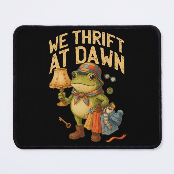 Item preview, We Thrift at Dawn Frog, Funny Thrifting Vintage Collector, Cute Cottagecore Frog Design designed and sold by Trendvia .
