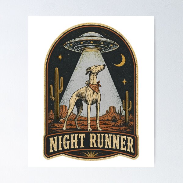 Item preview, Sighthound Dog Art – Greyhound Whippet and Saluki Inspired Design designed and sold by AMICO77.