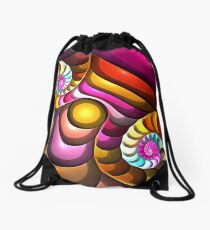 Spirals and Bubbles, abstract fractal wallart Drawstring Bag