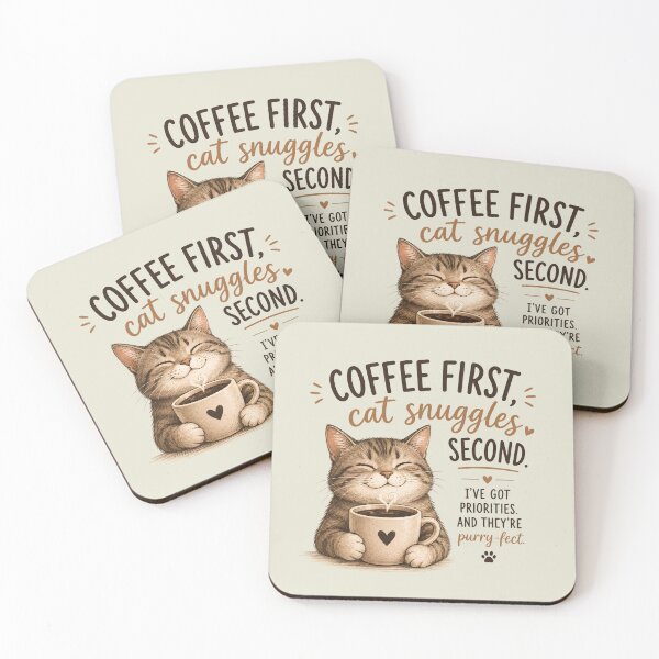 Item preview, Coffee First Cute Cat designed and sold by monika-arthing.
