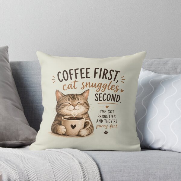 Item preview, Coffee First Cute Cat designed and sold by monika-arthing.