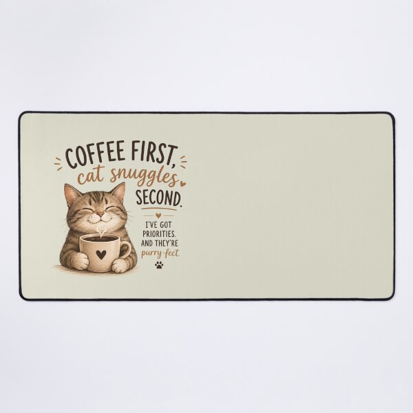Item preview, Coffee First Cute Cat designed and sold by monika-arthing.