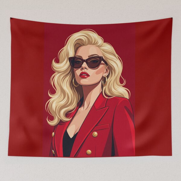 Item preview, Stylish Blonde in Red Blazer designed and sold by JenniferMoren.