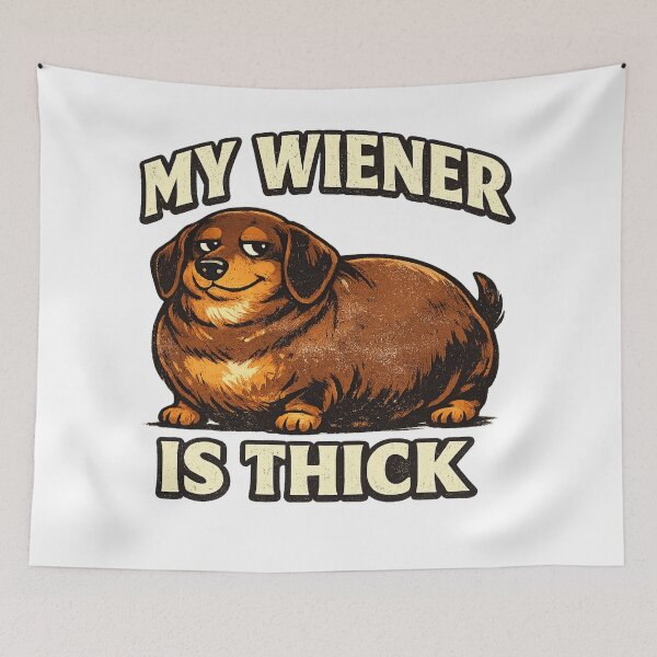 Item preview, My Wiener Is Thick – Funny Chunky Dachshund designed and sold by Kimberly Palmer.