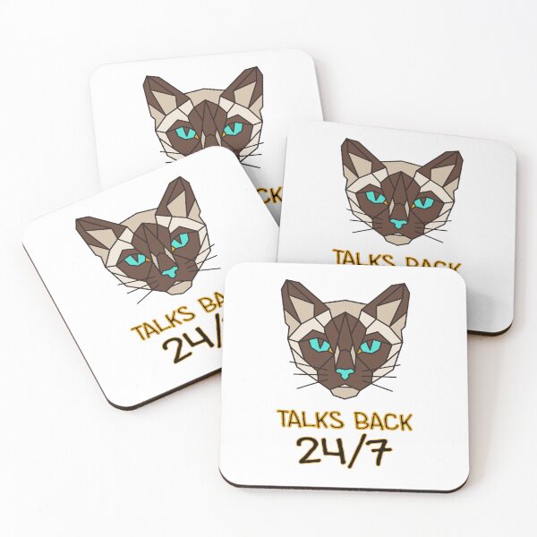 Item preview, Geometric Siamese Cat - Talks Back 24/7 designed and sold by AnimalsKnowAll.