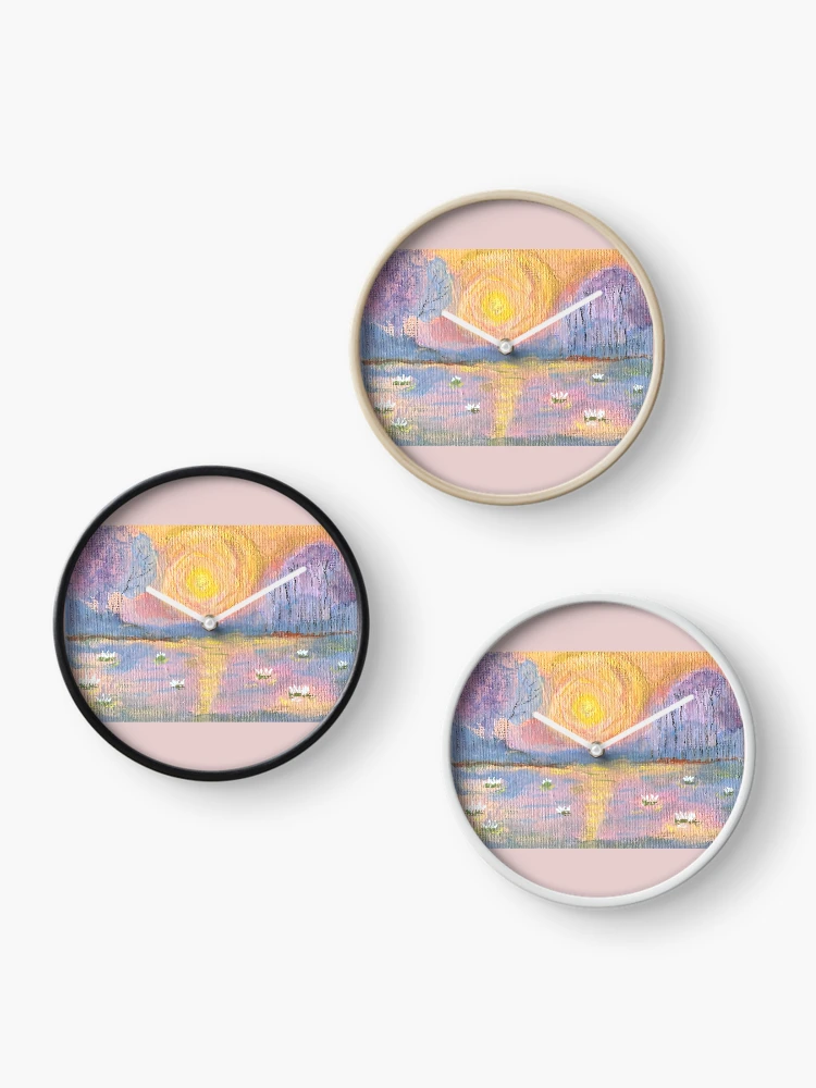 Thumbnail 3 of 4, Clock, Pink Sunrise designed and sold by RosaLL.