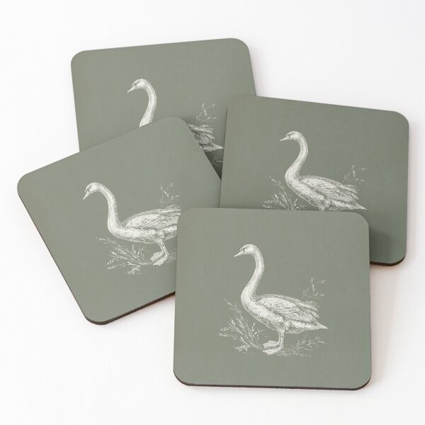 Item preview, Vintage Swan Among Grasses Line Art designed and sold by GoodOldPrints4.