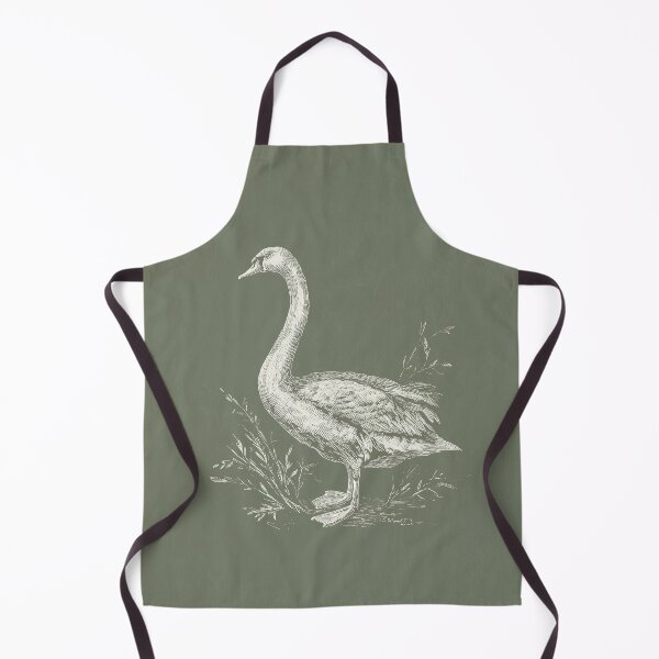 Item preview, Vintage Swan Among Grasses Line Art designed and sold by GoodOldPrints4.