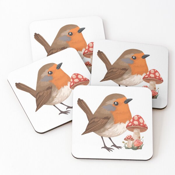 Item preview, Woodland Robin Mushroom Sticker | Forest Bird & Red Toadstool Illustration | Cottagecore Nature Art | Woodland Wildlife designed and sold by Pandey14.