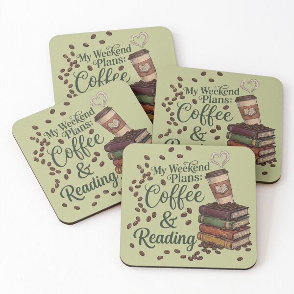Item preview, My Weekend Plans Coffee and Reading Bookstack designed and sold by sanorastyle.
