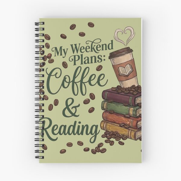 Item preview, My Weekend Plans Coffee and Reading Bookstack designed and sold by sanorastyle.