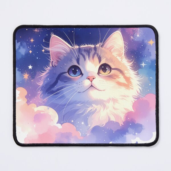 Item preview, Cosmic Watercolor Cat Floating in Galaxy Clouds designed and sold by BetweenForms.