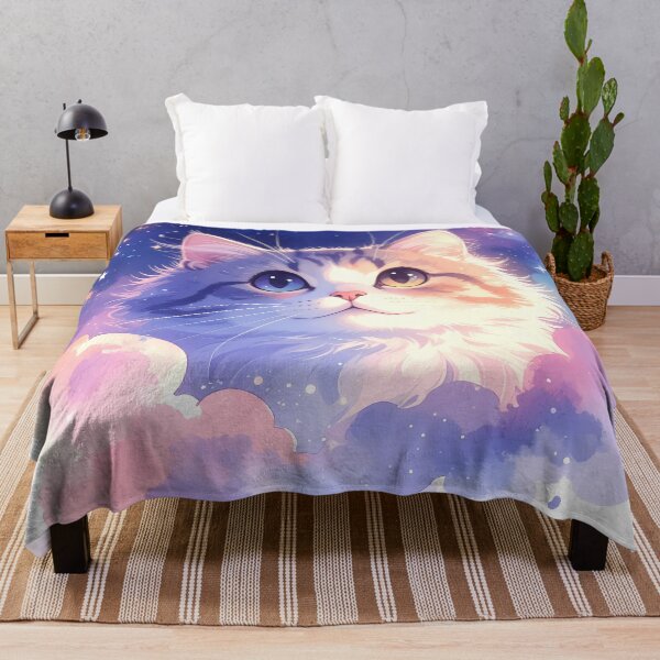 Item preview, Cosmic Watercolor Cat Floating in Galaxy Clouds designed and sold by BetweenForms.