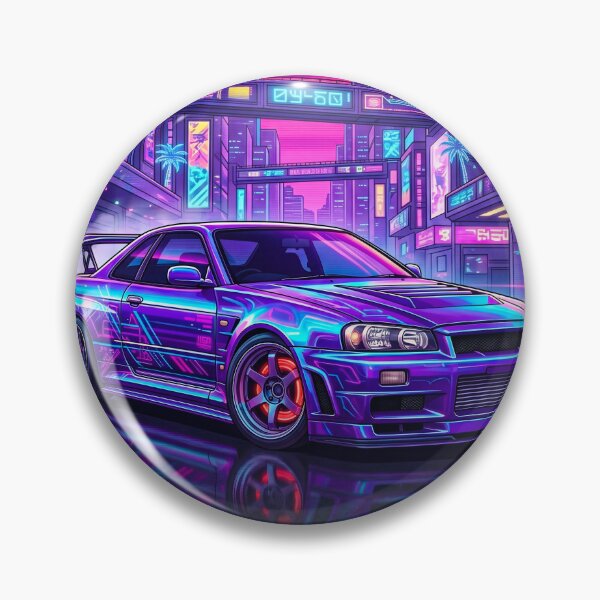 Item preview, Retro Synthwave Sunset Widebody Coupe Mechanical Schematic Night Drive  designed and sold by RevUpDesign.