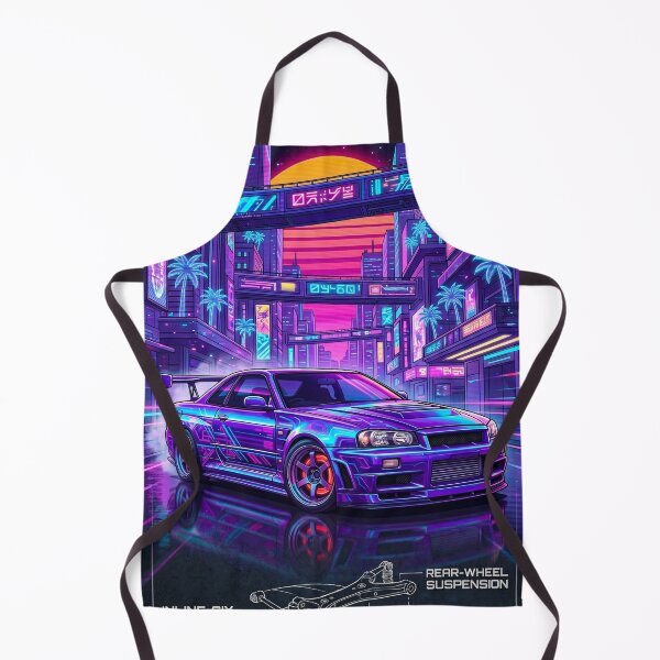 Item preview, Retro Synthwave Sunset Widebody Coupe Mechanical Schematic Night Drive designed and sold by RevUpDesign.