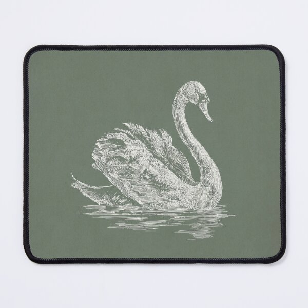 Item preview, Vintage Swan on Water Fine Line Art designed and sold by GoodOldPrints4.