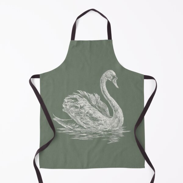 Item preview, Vintage Swan on Water Fine Line Art designed and sold by GoodOldPrints4.