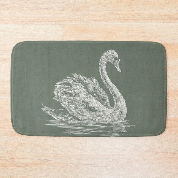 Item preview, Vintage Swan on Water Fine Line Art designed and sold by GoodOldPrints4.