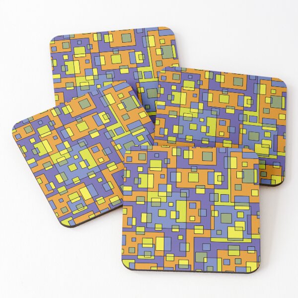 Item preview, Abstract Geometric Squares Pattern | Colorful Mosaic Art Print | Modern Retro Grid Design designed and sold by DigitalChickHub.