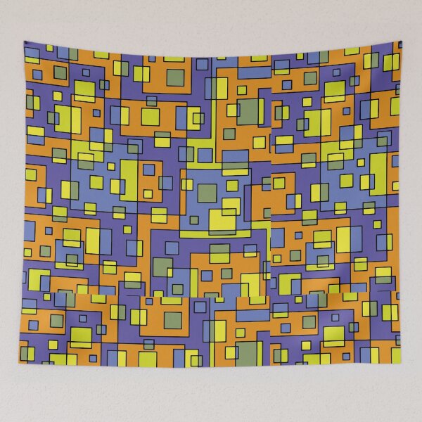 Item preview, Abstract Geometric Squares Pattern | Colorful Mosaic Art Print | Modern Retro Grid Design designed and sold by DigitalChickHub.