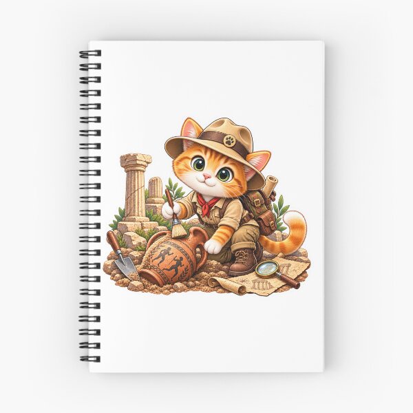 Item preview, DreamPaw Archaeologist Cat Sticker | Cute Kawaii Explorer Kitten History Lover Gift designed and sold by DreamPaw Studio.