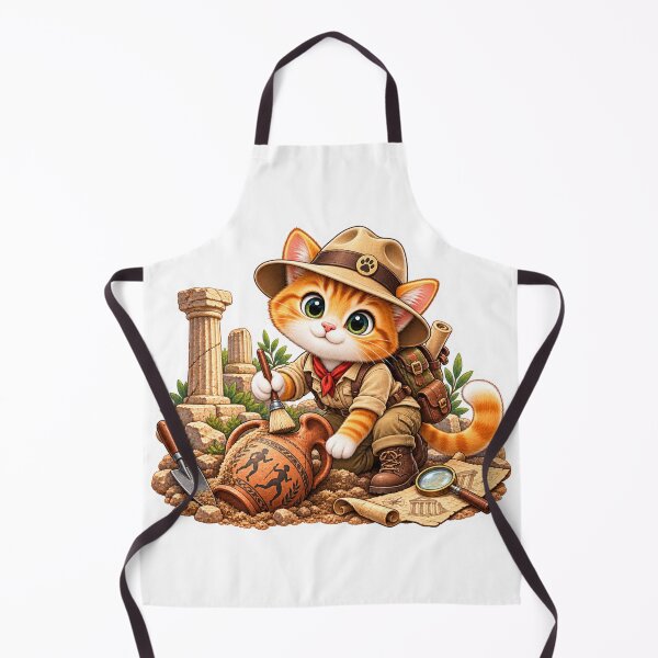 Item preview, DreamPaw Archaeologist Cat Sticker | Cute Kawaii Explorer Kitten History Lover Gift designed and sold by DreamPaw Studio.