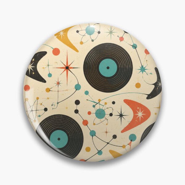 Item preview, Title: Atomic Records Mid Century Modern Pattern designed and sold by Golden Era Studio.