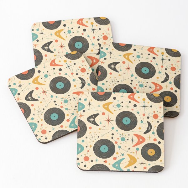 Item preview, Title: Atomic Records Mid Century Modern Pattern designed and sold by Golden Era Studio.