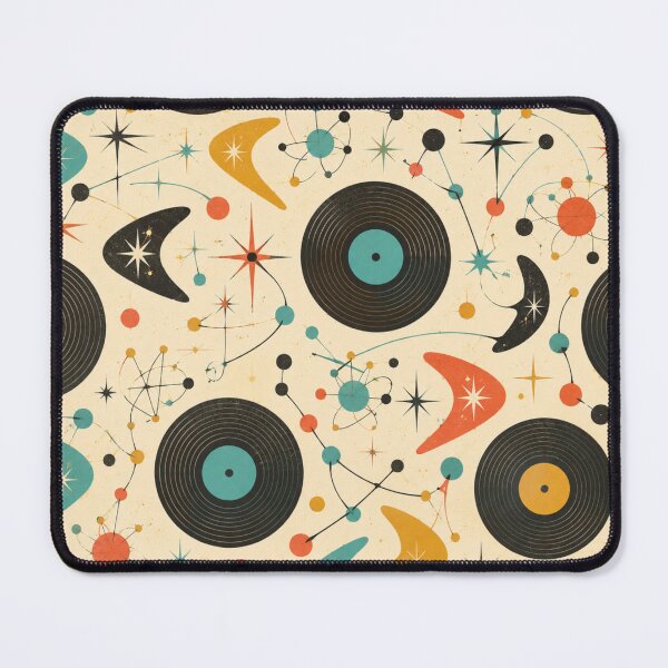 Item preview, Title: Atomic Records Mid Century Modern Pattern designed and sold by Golden Era Studio.