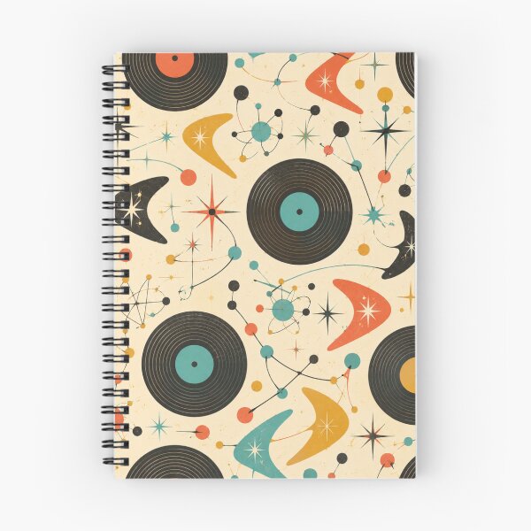 Item preview, Title: Atomic Records Mid Century Modern Pattern designed and sold by Golden Era Studio.