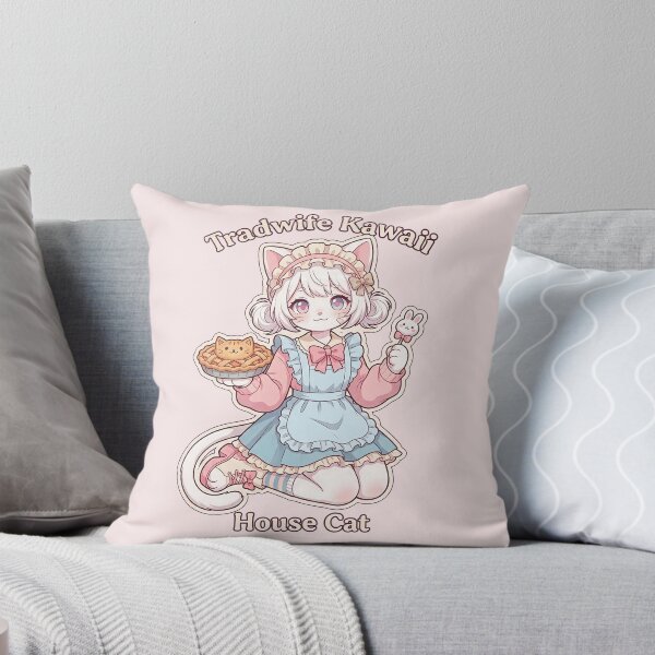 Item preview, Anime Tradwife Kawaii House Cat: Pastel Cat Girl Baker designed and sold by CuteKats.
