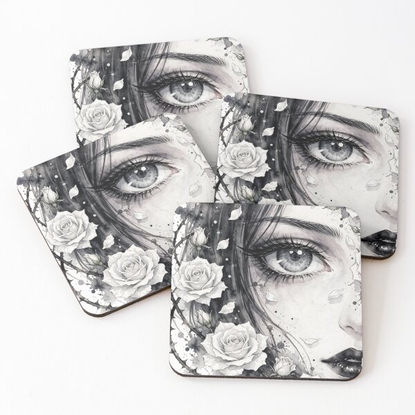 Item preview, Blue Rose Gaze - Dark Floral Aesthetic Art designed and sold by MAISON SYLVIE.