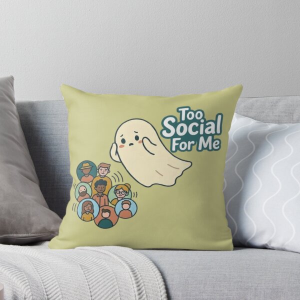 Item preview, Too Social For Me: Cute Ghost Introvert Design designed and sold by Northern Glow Art.
