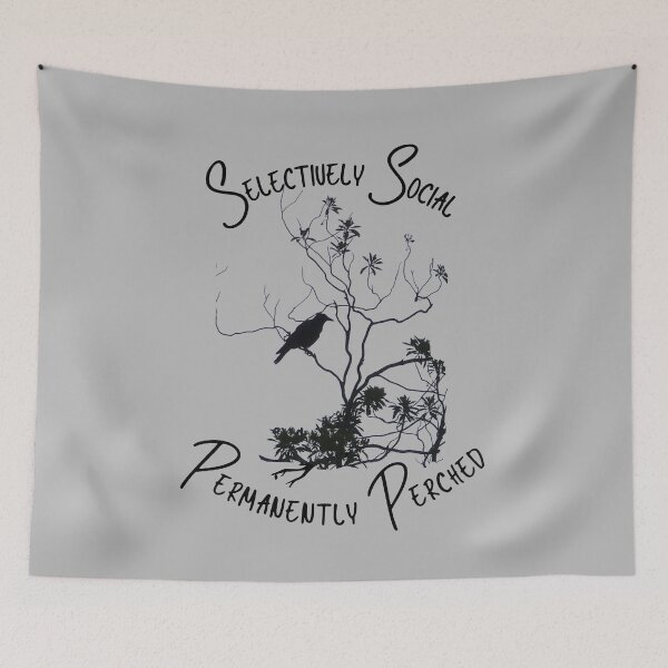 Item preview, Selectively Social Permanently Perched | Crow Silhouette (Light tee) designed and sold by Feral Vibes.