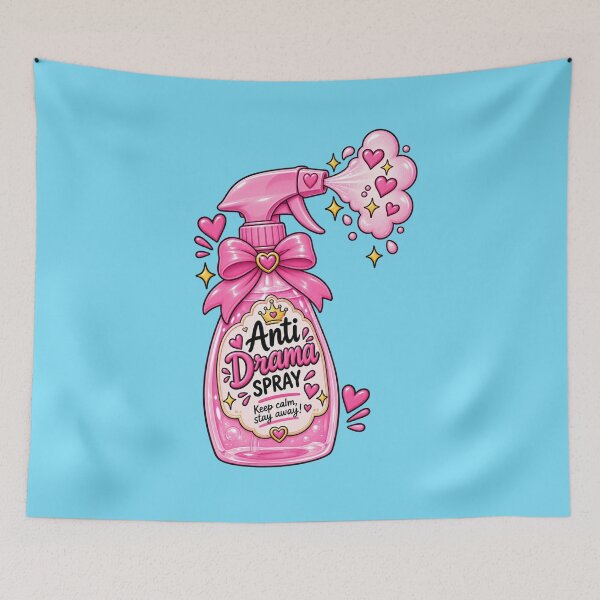 Item preview, Anti Drama Spray – Cute Pink Kawaii Funny Sticker designed and sold by StickyDelights.