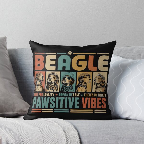 Item preview, Vintage Beagle Dog Retro Pawsitive Vibes designed and sold by Arezaali.