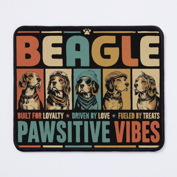 Item preview, Vintage Beagle Dog Retro Pawsitive Vibes designed and sold by Arezaali.