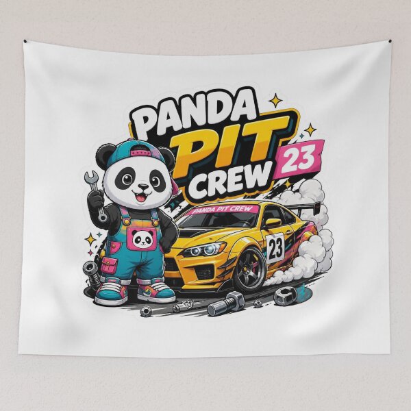 Artikelvorschau, Panda Pit Crew Racing Sticker (PNG) | Niedliches Motorsport-Maskottchen | Lustige Rennwagen-Garage-Grafik | Kawaii Streetwear Design entworfen und verkauft von Stylestickers55.