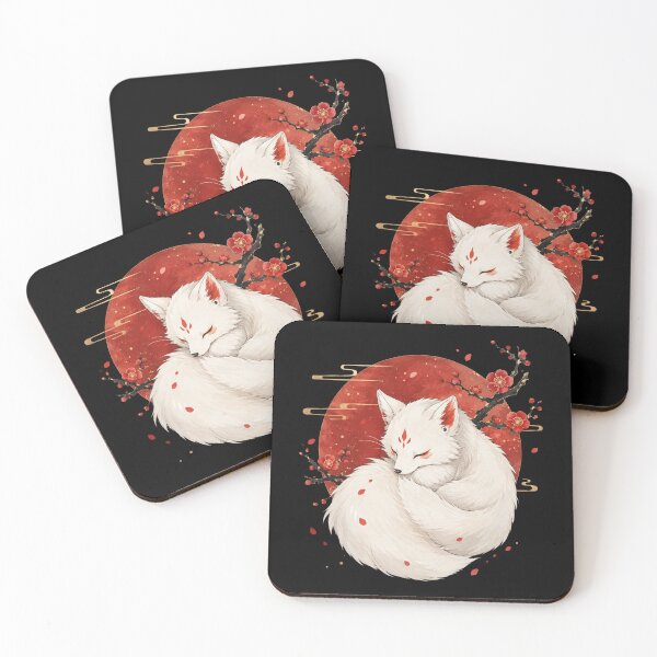 Item preview, Fox, Moon & Cherry Blossom, Cute Sleeping Fox Animal, Gift for Nature Lover, Japanese Aesthetic designed and sold by Quiajia.