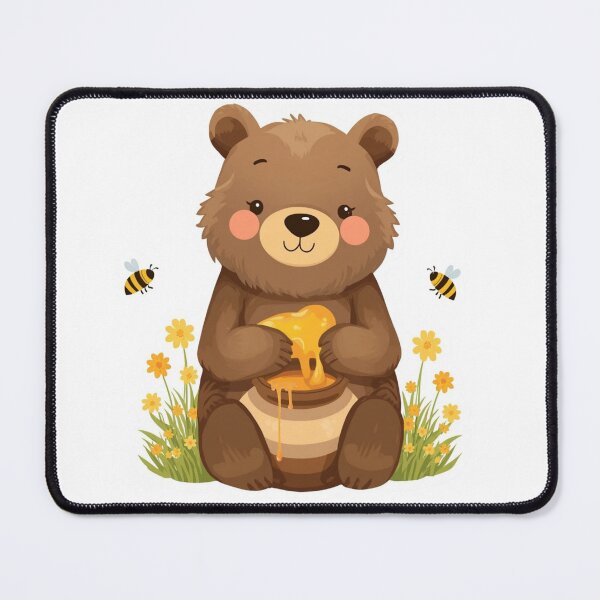 Item preview, Honey Bear Sticker | Woodland Bear with Honey Pot and Bees | Forest Animal Illustration | Cottagecore Nature Art designed and sold by Pandey14.
