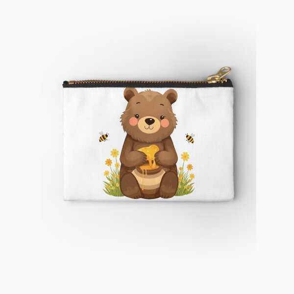 Item preview, Honey Bear Sticker | Woodland Bear with Honey Pot and Bees | Forest Animal Illustration | Cottagecore Nature Art designed and sold by Pandey14.