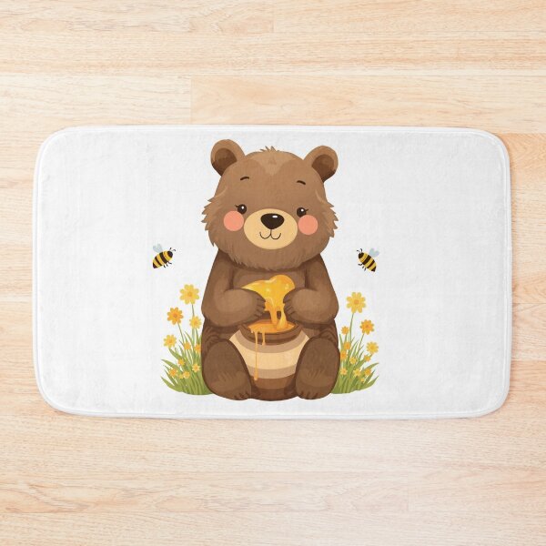 Item preview, Honey Bear Sticker | Woodland Bear with Honey Pot and Bees | Forest Animal Illustration | Cottagecore Nature Art designed and sold by Pandey14.