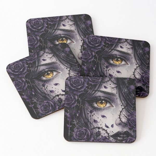 Item preview, Blue Rose Gaze - Dark Floral Aesthetic Art designed and sold by MAISON SYLVIE.