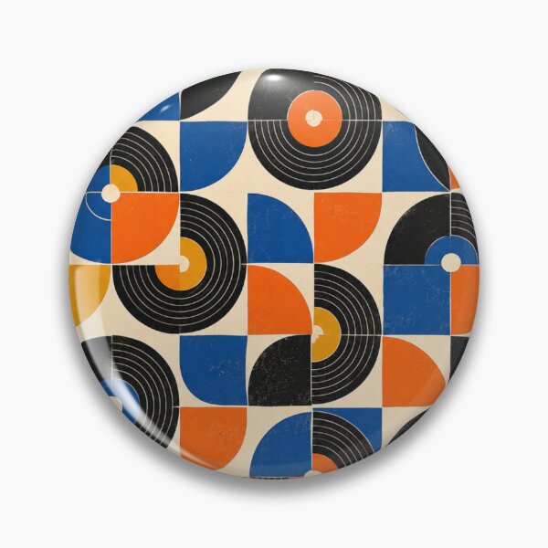 Item preview, Title: Mod Record Circles 60s Geometric Seamless Pattern designed and sold by Golden Era Studio.