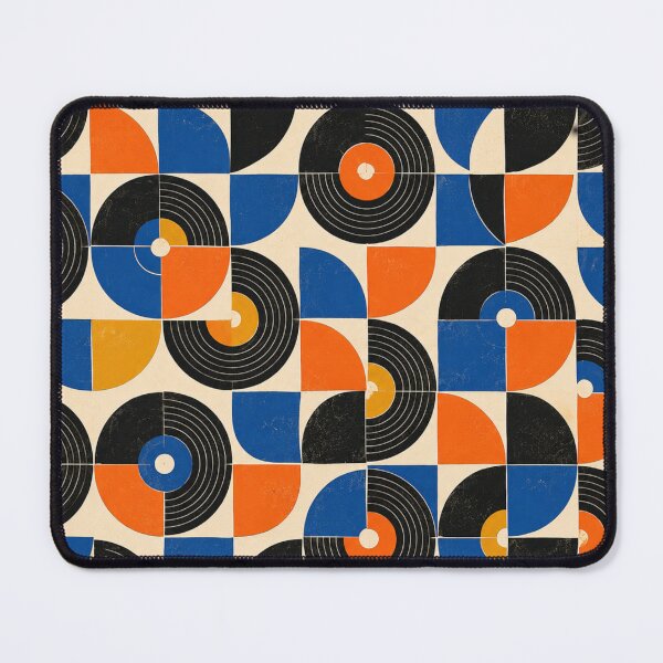 Item preview, Title: Mod Record Circles 60s Geometric Seamless Pattern designed and sold by Golden Era Studio.