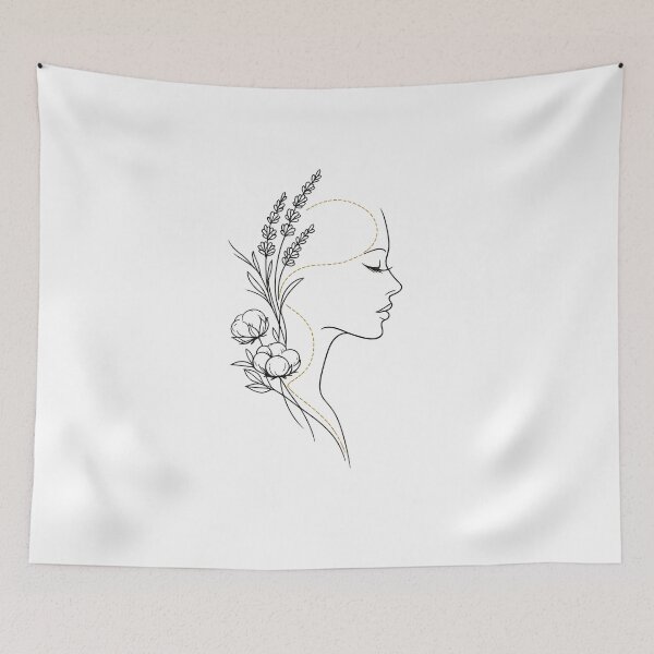 Item preview, Lavender and Cotton Botanical Female Profile designed and sold by teemix.