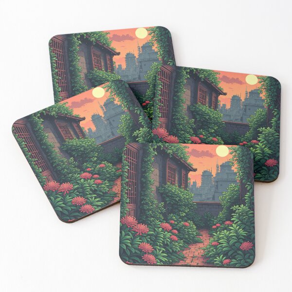 Item preview, Overgrown city ruins at sunset designed and sold by Mianku | Für das Leben.