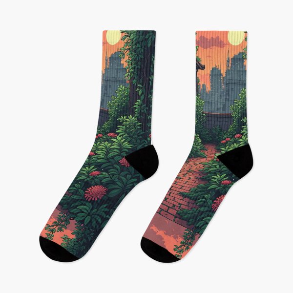 Item preview, Overgrown city ruins at sunset designed and sold by Mianku | Für das Leben.