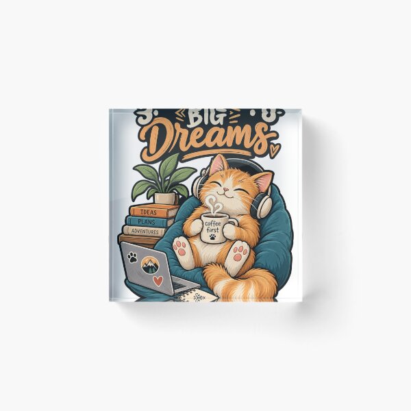 Item preview, Small Steps Big Dreams Cute Cat Coffee Lover Inspirational Design designed and sold by ArhaanFashions.